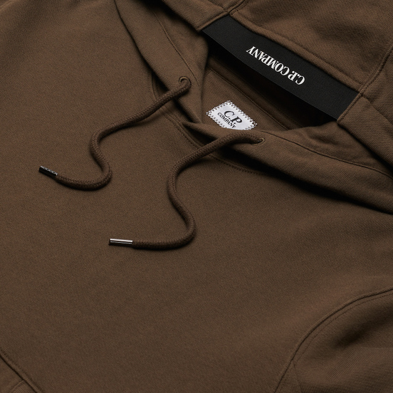 Мужская толстовка C.P. Company Diagonal Raised Fleece Garment Dyed Lens Hooded Ivy Green