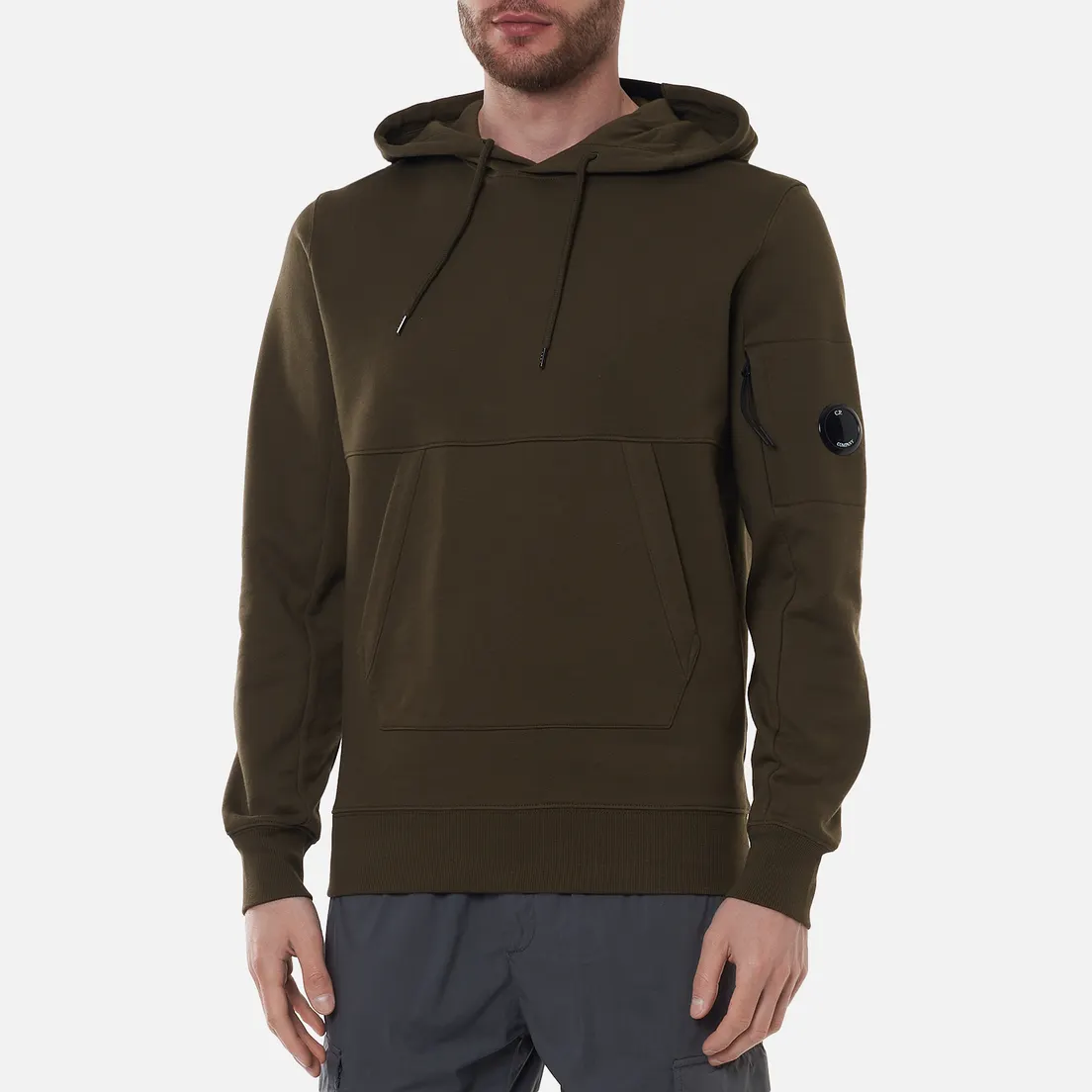 C.P. Company Мужская толстовка Diagonal Raised Fleece Garment Dyed Lens Hooded
