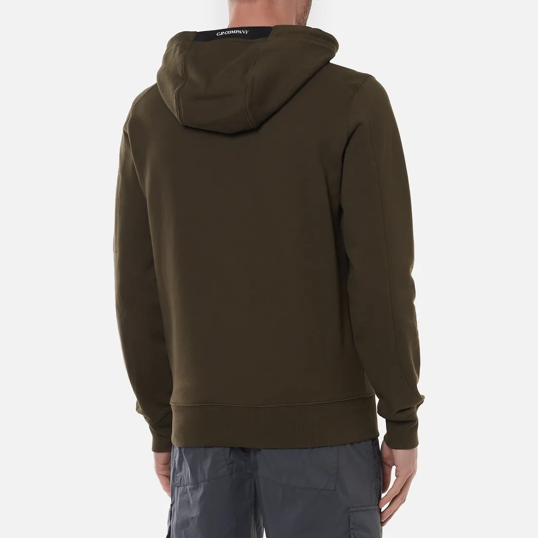 C.P. Company Мужская толстовка Diagonal Raised Fleece Garment Dyed Lens Hooded