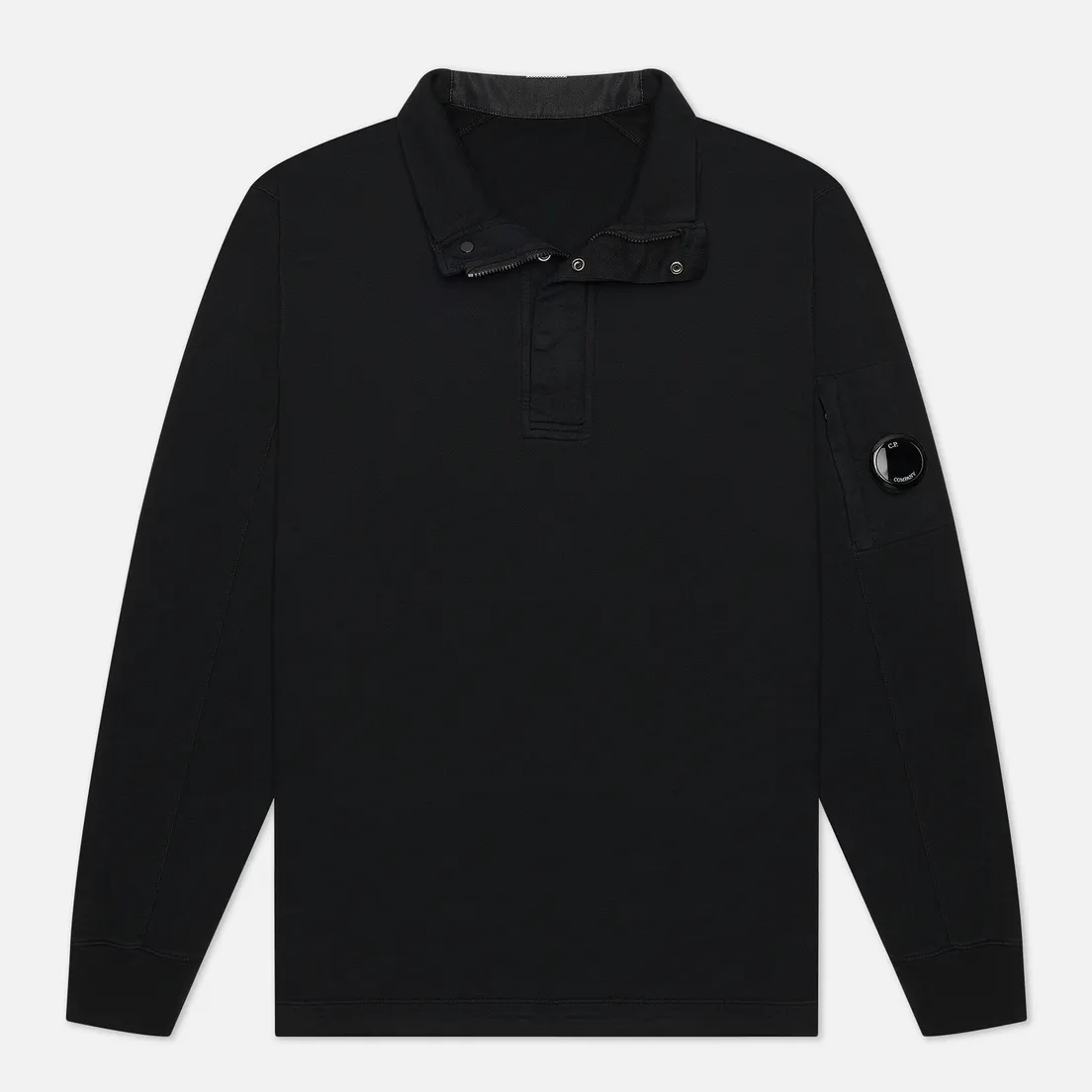 C.P. Company Мужская толстовка Light Fleece Garment Dyed Quarter Zip Lens
