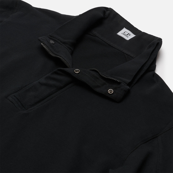 Мужская толстовка C.P. Company Light Fleece Garment Dyed Quarter Zip Lens Black