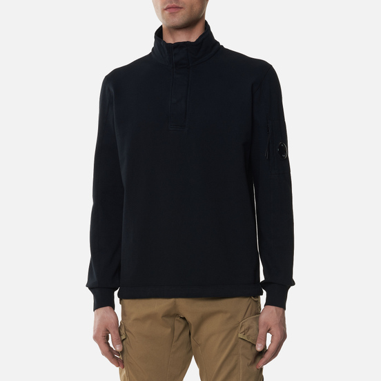 Мужская толстовка C.P. Company Light Fleece Garment Dyed Quarter Zip Lens Black