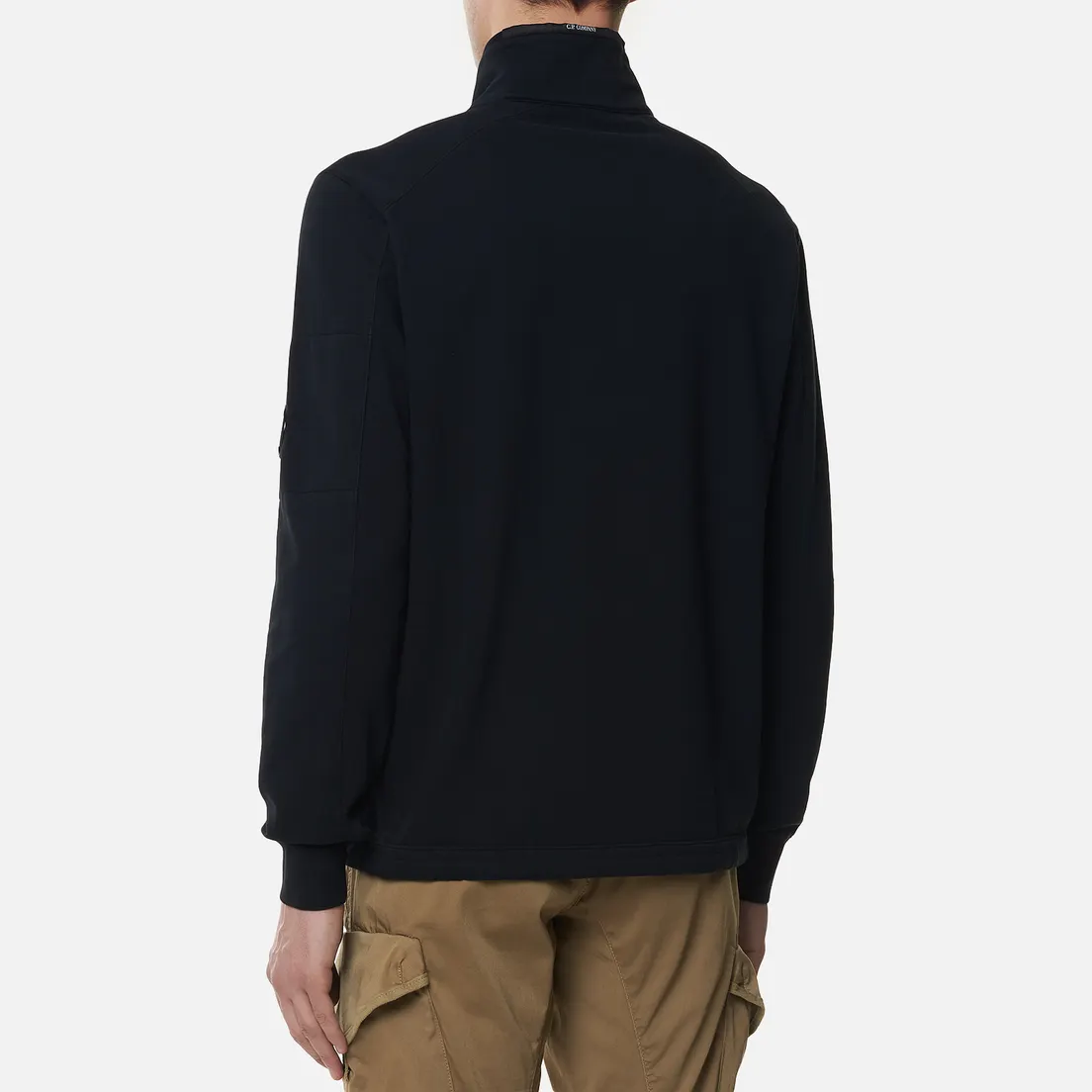 C.P. Company Мужская толстовка Light Fleece Garment Dyed Quarter Zip Lens