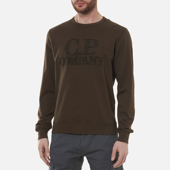 Мужская толстовка C.P. Company Light Fleece Mixed Garment Dyed Chest Logo Ivy Green