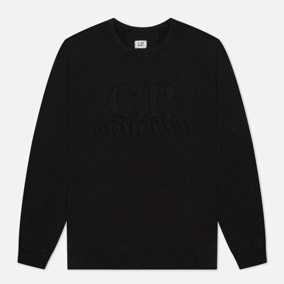Мужская толстовка C.P. Company Light Fleece Mixed Garment Dyed Chest Logo Black
