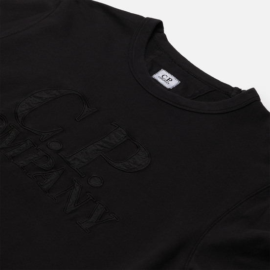 Мужская толстовка C.P. Company Light Fleece Mixed Garment Dyed Chest Logo Black