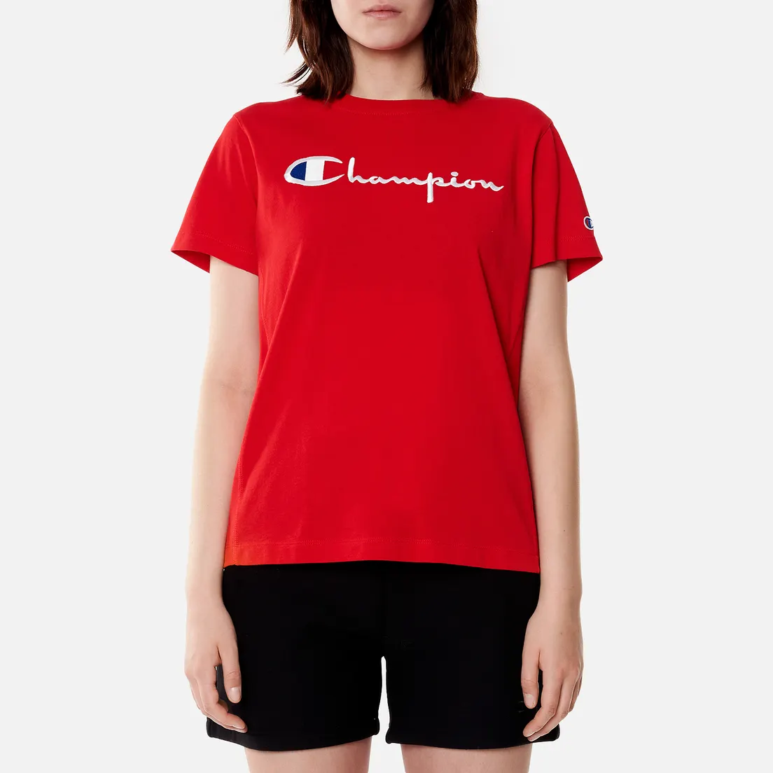 Champion Reverse Weave Женская футболка Script Logo Crew Neck