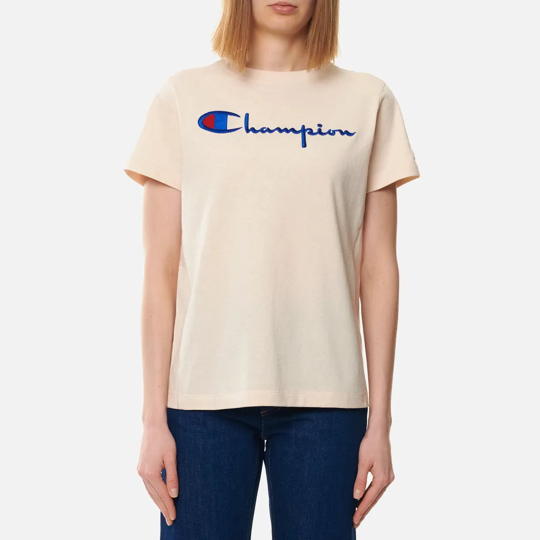 Champion Reverse Weave Женская футболка Script Logo Crew Neck