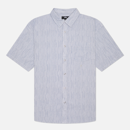 Мужская рубашка Stussy Wavy Stripe, цвет голубой