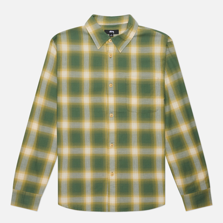 Мужская рубашка Stussy Beach Ombre Plaid, цвет зелёный, размер M