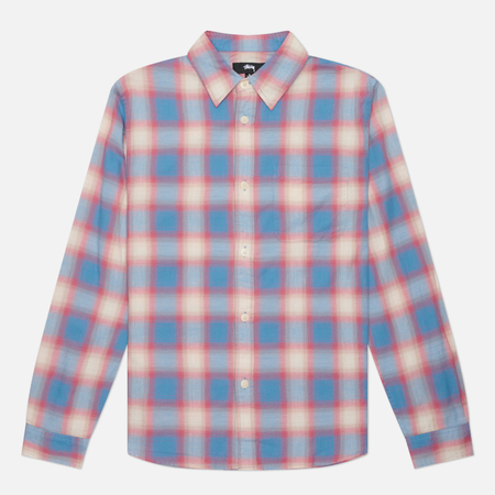 Мужская рубашка Stussy Beach Ombre Plaid, цвет синий, размер S