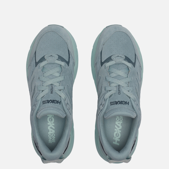 Мужские кроссовки Hoka One One Clifton Suede Grey Mist/Misty Blue