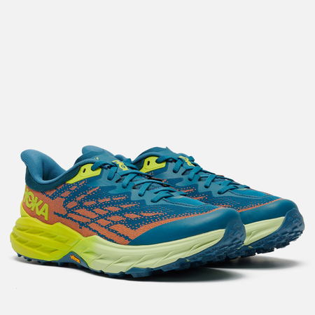 фото Мужские кроссовки hoka one one speedgoat 5 wide, цвет голубой, размер 41.5 eu