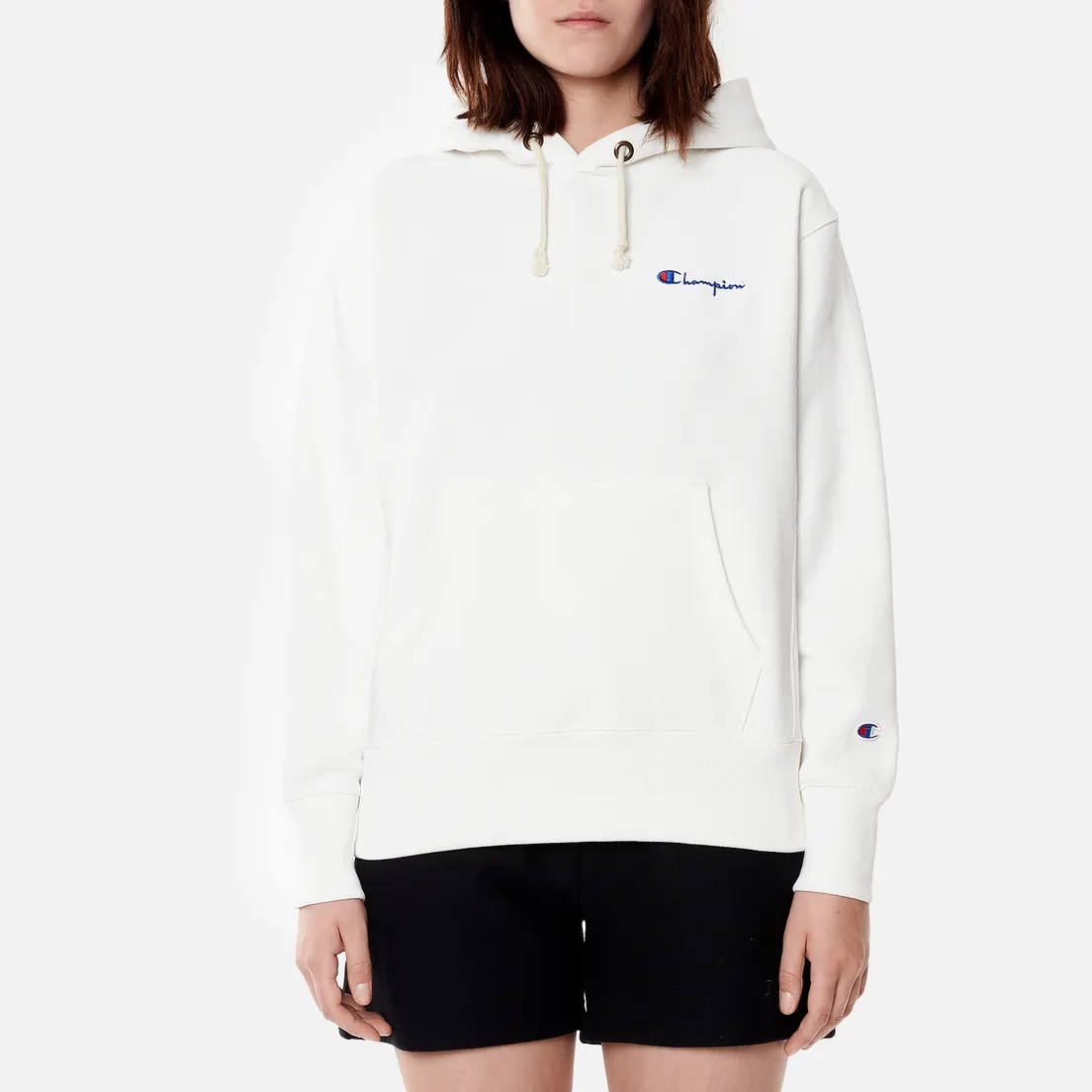 Champion Reverse Weave Женская толстовка Small Script & Logo Sleeve Hoodie