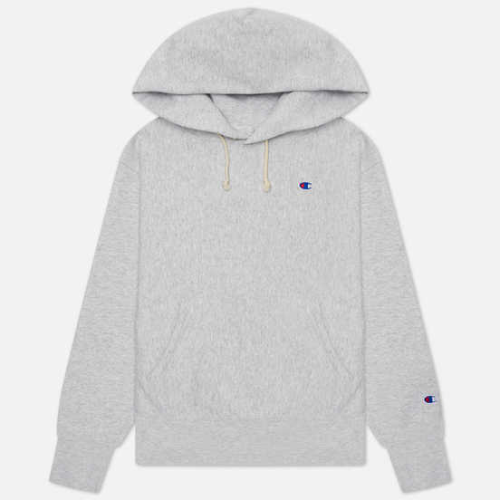 Женская толстовка Champion Reverse Weave Small Logo Chest And Sleeve Hooded Light Grey