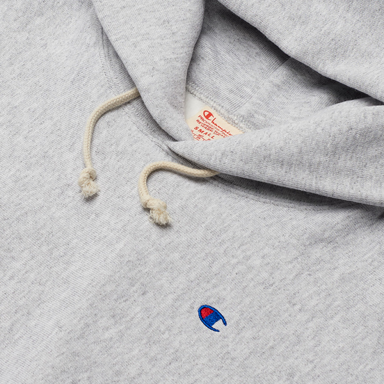 Женская толстовка Champion Reverse Weave Small Logo Chest And Sleeve Hooded Light Grey