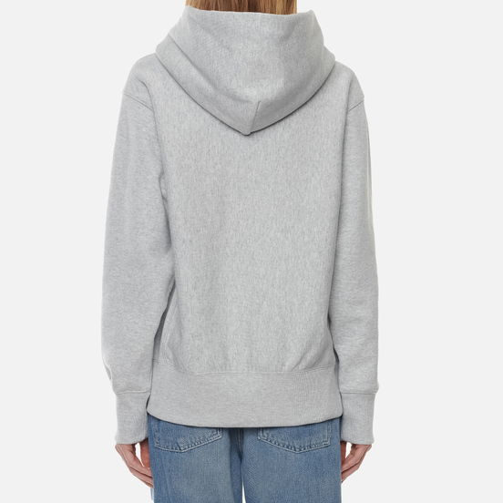 Женская толстовка Champion Reverse Weave Small Logo Chest And Sleeve Hooded Light Grey