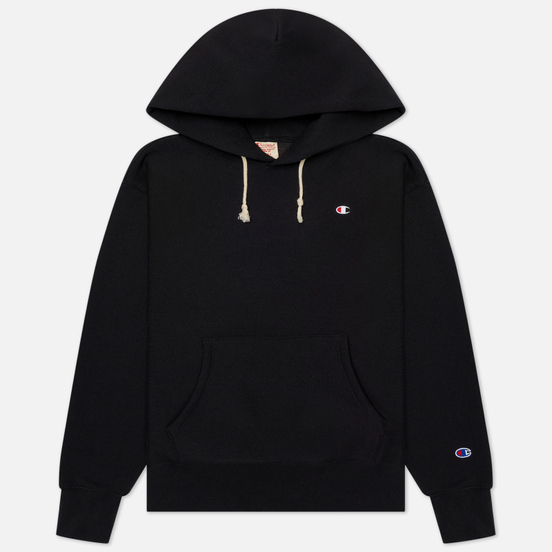 Женская толстовка Champion Reverse Weave Small Logo Chest And Sleeve Hooded Black