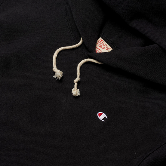 Женская толстовка Champion Reverse Weave Small Logo Chest And Sleeve Hooded Black