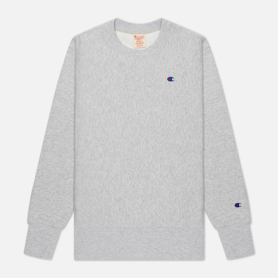 Женская толстовка Champion Reverse Weave Small Logo Chest And Sleeve Crew Neck Light Grey