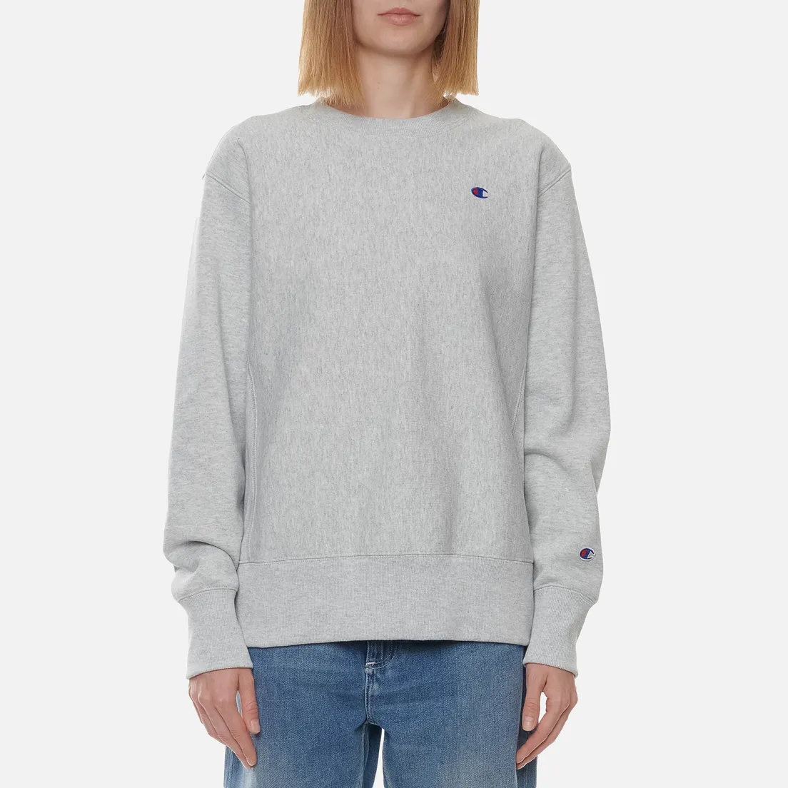 Champion Reverse Weave Женская толстовка Small Logo Chest And Sleeve Crew Neck