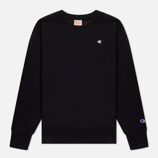 Женская толстовка Champion Reverse Weave Small Logo Chest And Sleeve Crew Neck Black