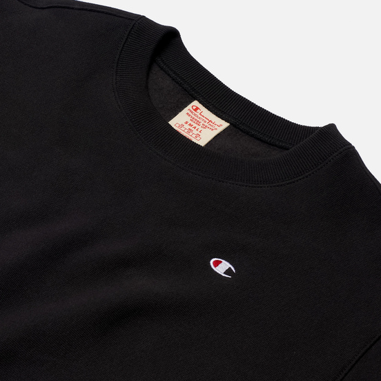 Женская толстовка Champion Reverse Weave Small Logo Chest And Sleeve Crew Neck Black