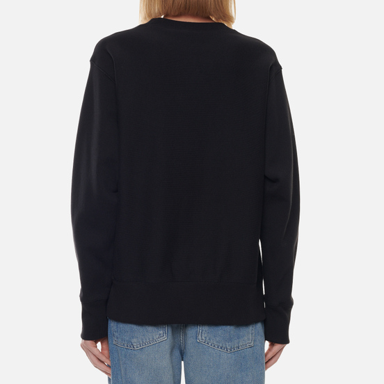 Женская толстовка Champion Reverse Weave Small Logo Chest And Sleeve Crew Neck Black