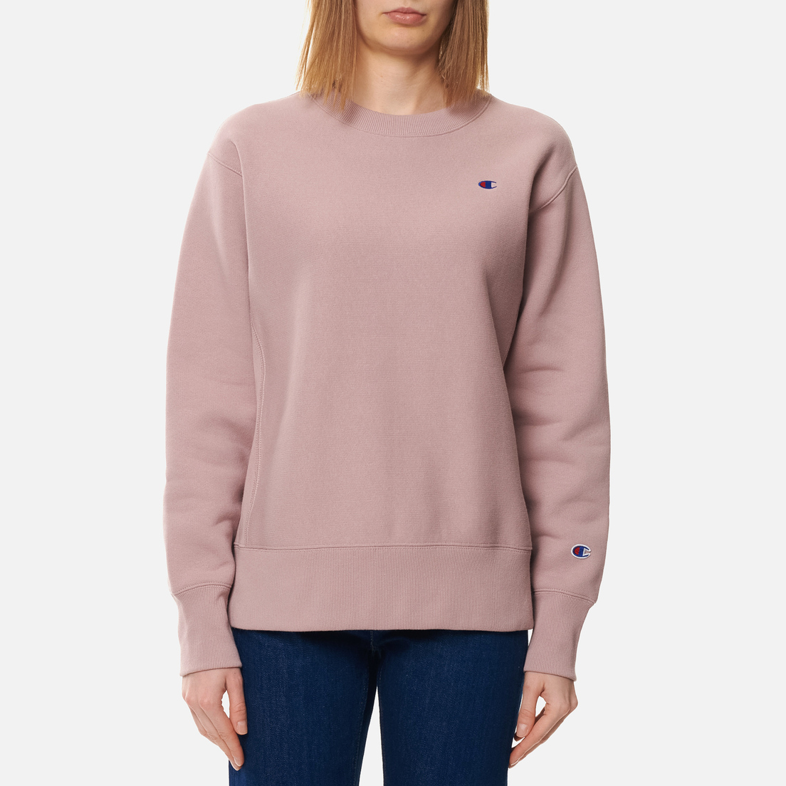 Champion Reverse Weave Женская толстовка Small Logo Chest And Sleeve Crew Neck