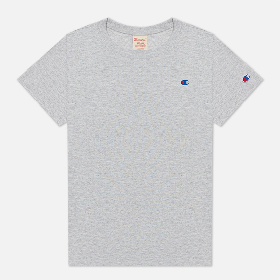 Женская футболка Champion Reverse Weave Embroidered C Logo Chest And Sleeve Light Grey