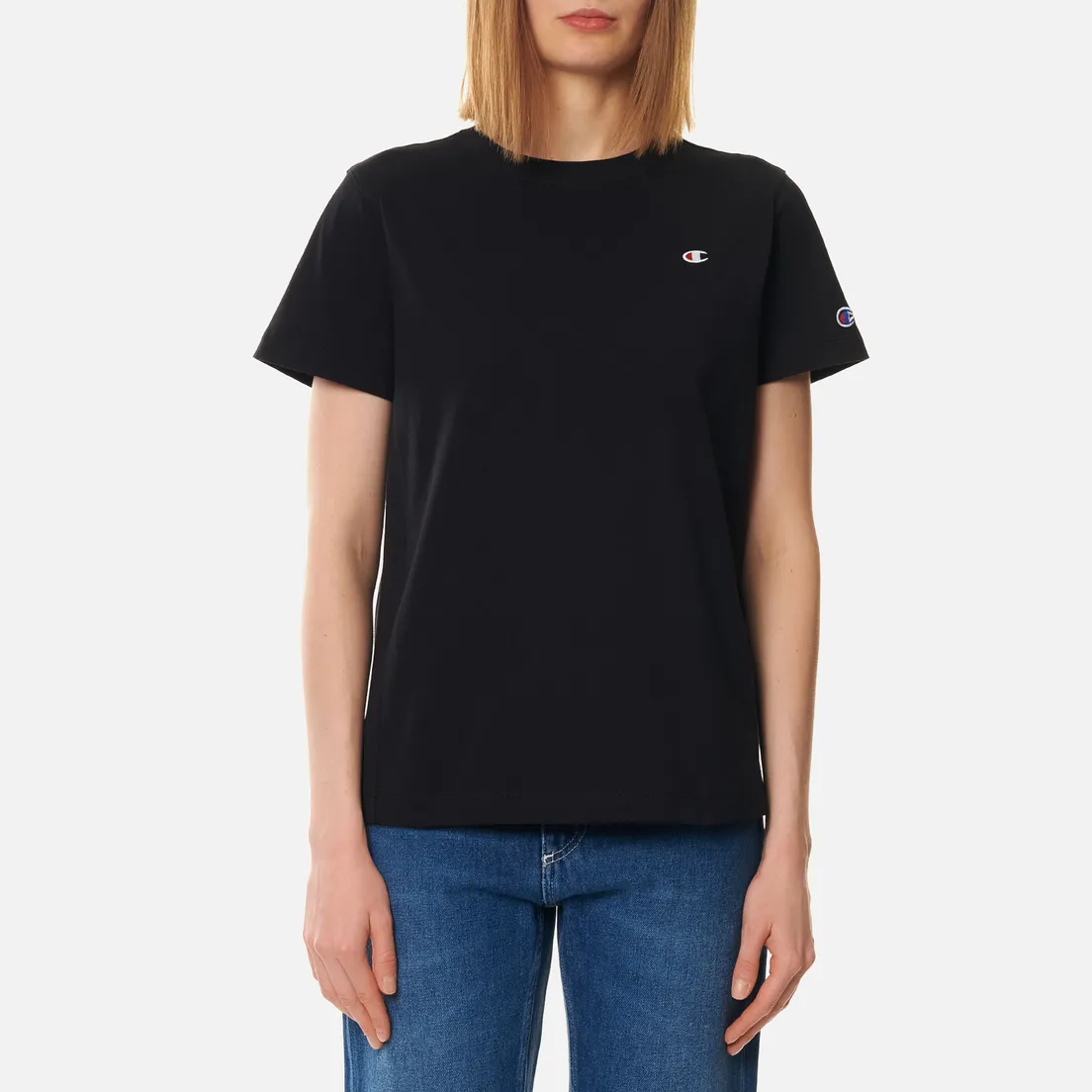 Champion Reverse Weave Женская футболка Embroidered C Logo Chest And Sleeve