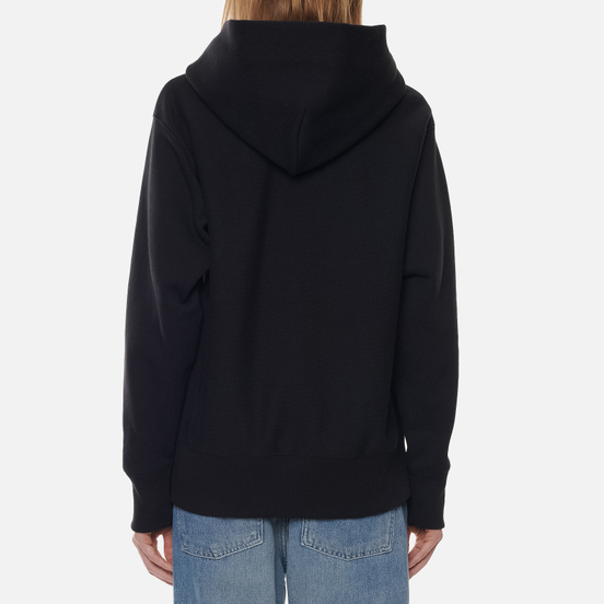 Женская толстовка Champion Reverse Weave Big Script Chest & Logo Sleeve Hooded Black