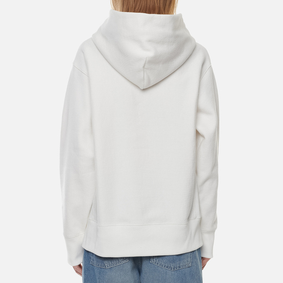Женская толстовка Champion Reverse Weave Big Script Chest & Logo Sleeve Hooded White