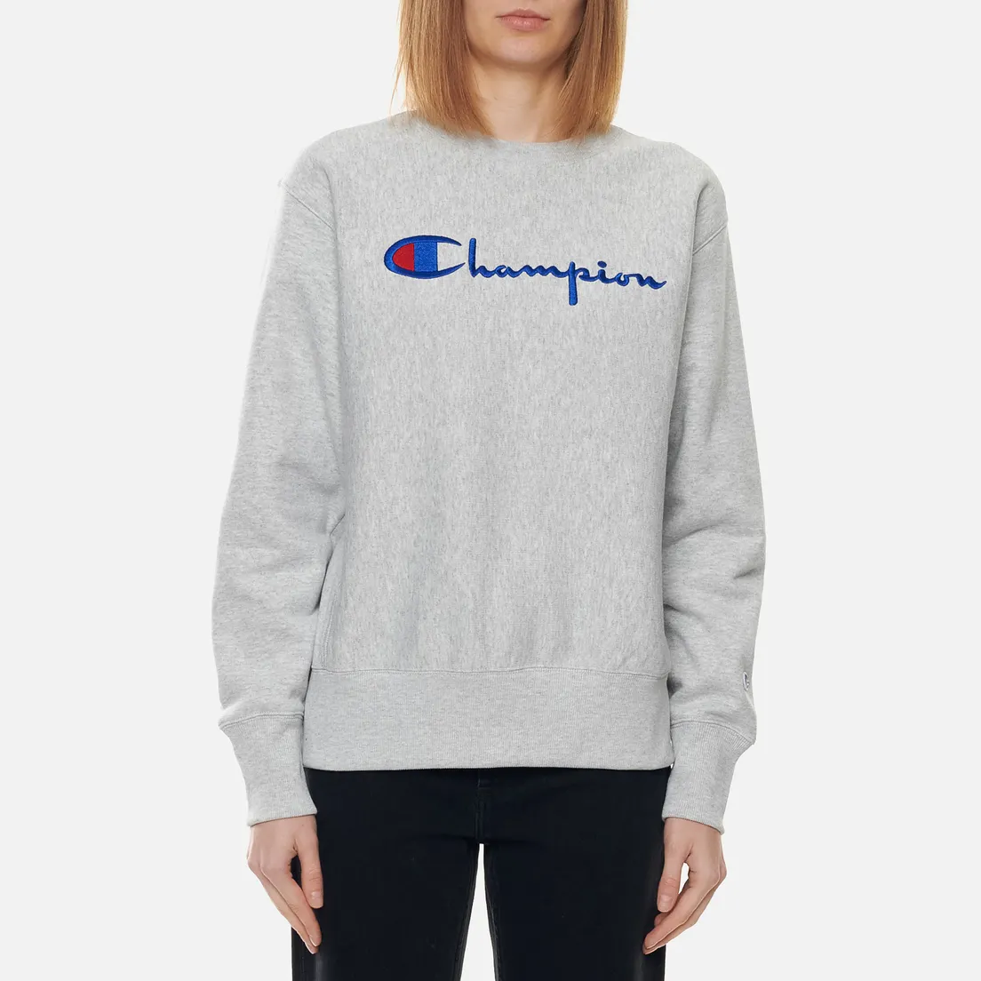 Champion Reverse Weave Женская толстовка Script Logo Chest And C Logo Sleeve