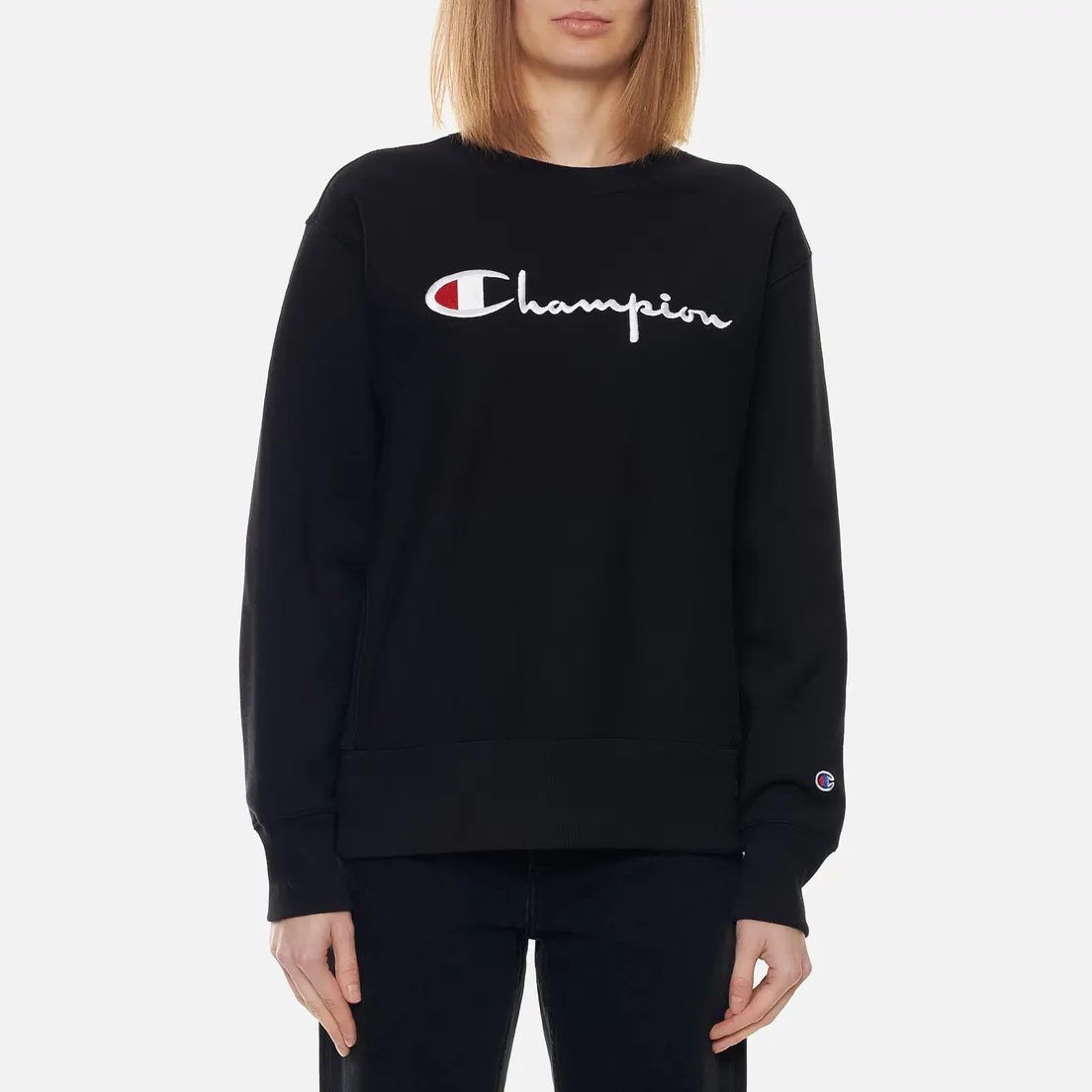 Champion Reverse Weave Женская толстовка Script Logo Chest And C Logo Sleeve