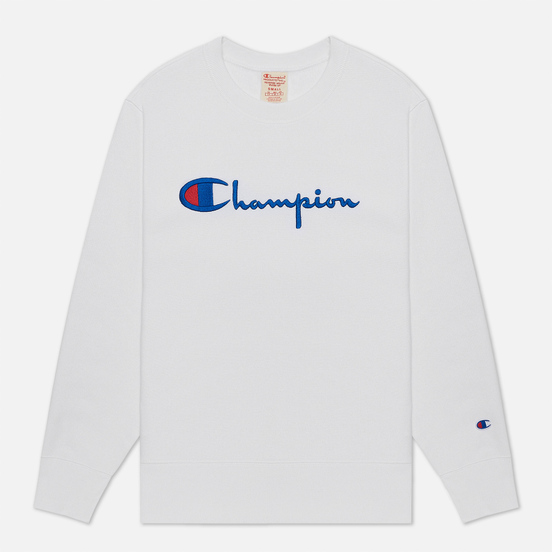 Женская толстовка Champion Reverse Weave Script Logo Chest And C Logo Sleeve White