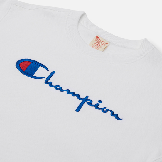 Женская толстовка Champion Reverse Weave Script Logo Chest And C Logo Sleeve White