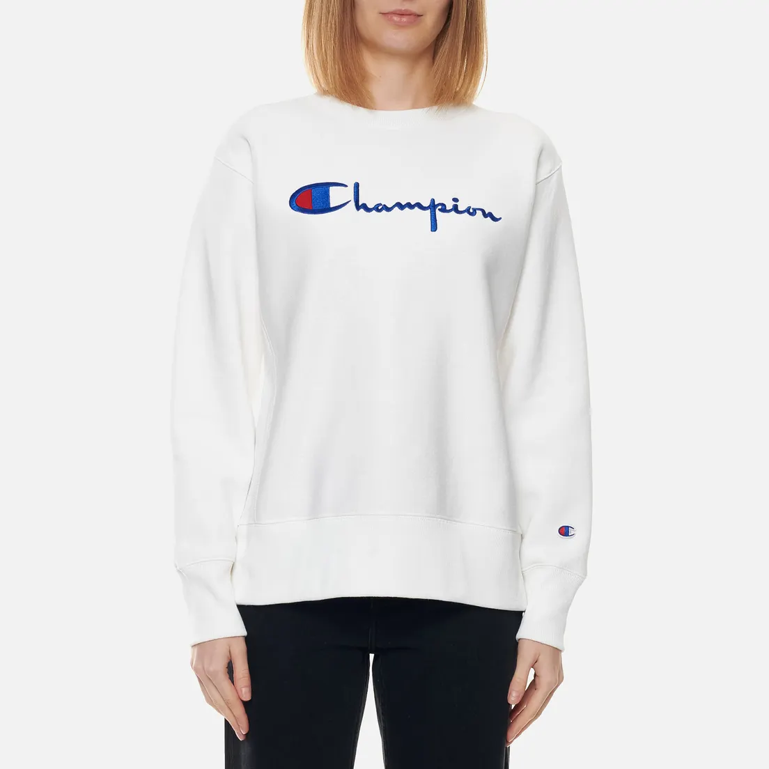 Champion Reverse Weave Женская толстовка Script Logo Chest And C Logo Sleeve