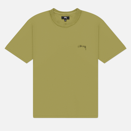 Мужская футболка Stussy Lazy, цвет оливковый