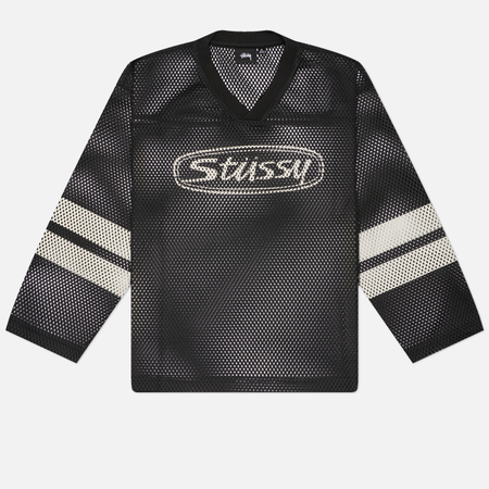 Мужской лонгслив Stussy Trucker Team Jersey, цвет чёрный