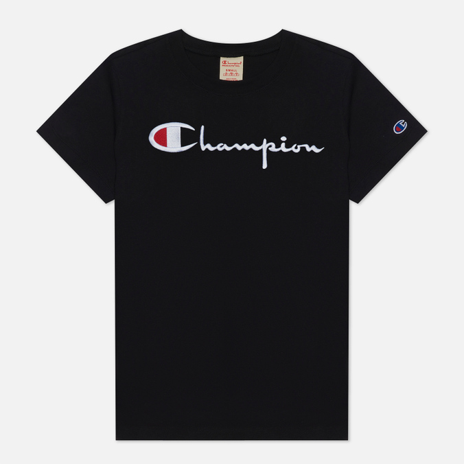 Женская футболка Champion Reverse Weave, цвет чёрный, размер L