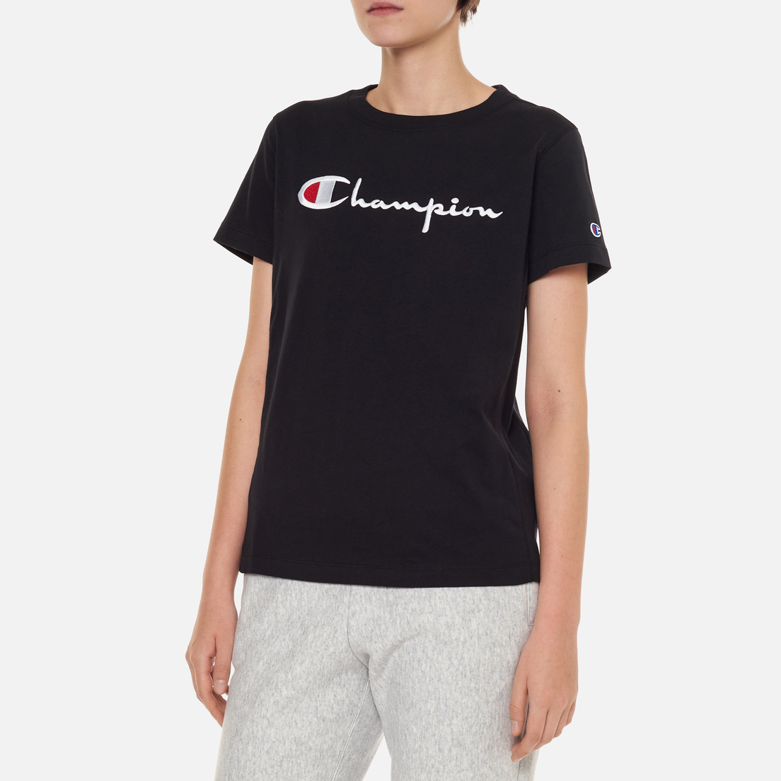Champion Reverse Weave Женская футболка Big Logo Crew Neck Regular Fit