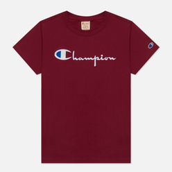 Женская футболка Champion Reverse Weave Big Logo Crew Neck Regular Fit Beet Red