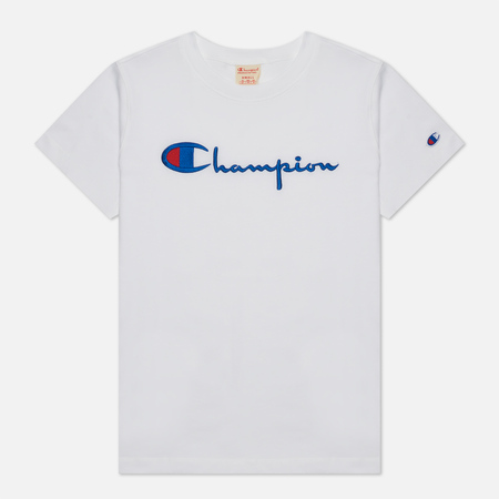 Женская футболка Champion Reverse Weave Big Logo Crew Neck Regular Fit, цвет белый, размер M