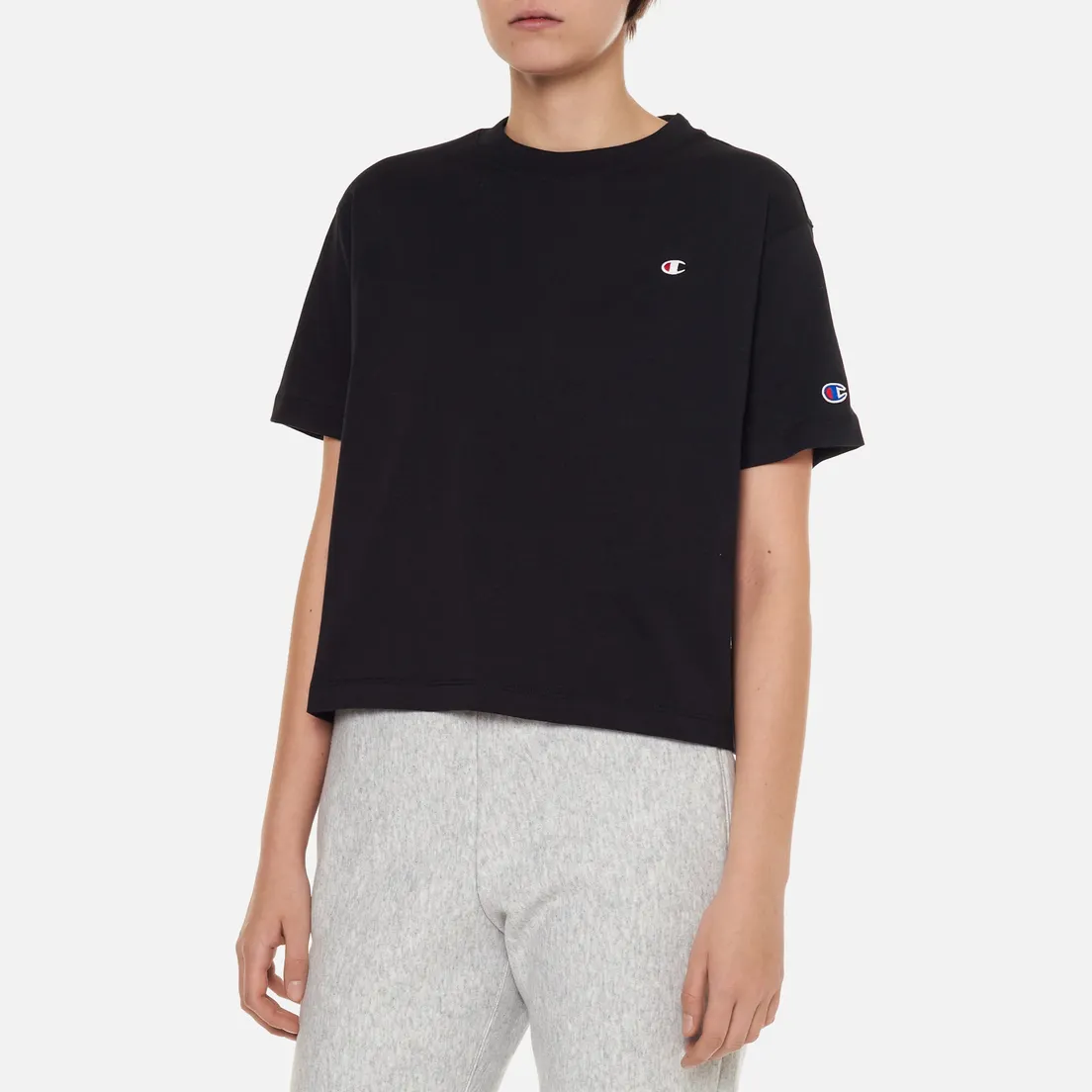 Champion Reverse Weave Женская футболка C Logo Cropped Custom Fit
