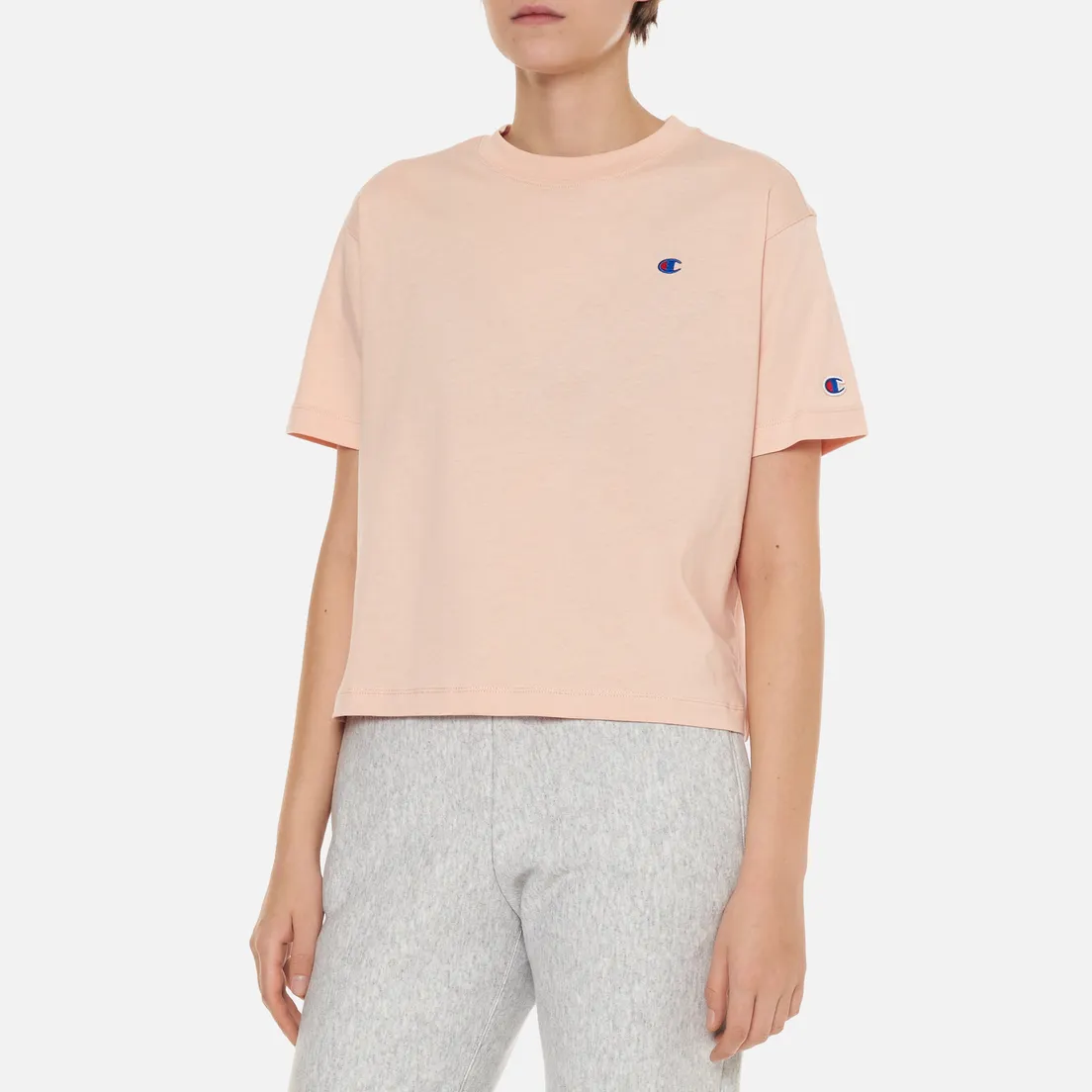 Champion Reverse Weave Женская футболка C Logo Cropped Custom Fit