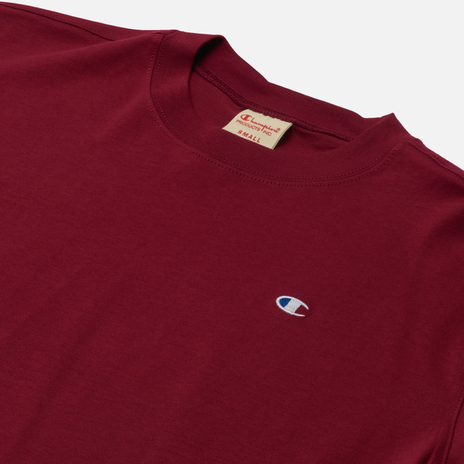Женская футболка Champion Reverse Weave, цвет бордовый, размер S 114129-RS510 C Logo Cropped Custom Fit - фото 2