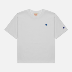 Женская футболка Champion Reverse Weave C Logo Cropped Custom Fit Optical Fluo White