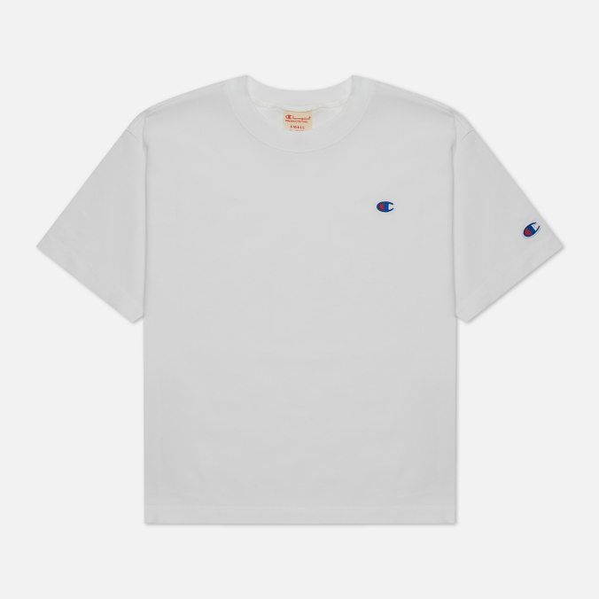 Женская футболка Champion Reverse Weave, цвет белый, размер XS 114129-WW001 C Logo Cropped Custom Fit - фото 1