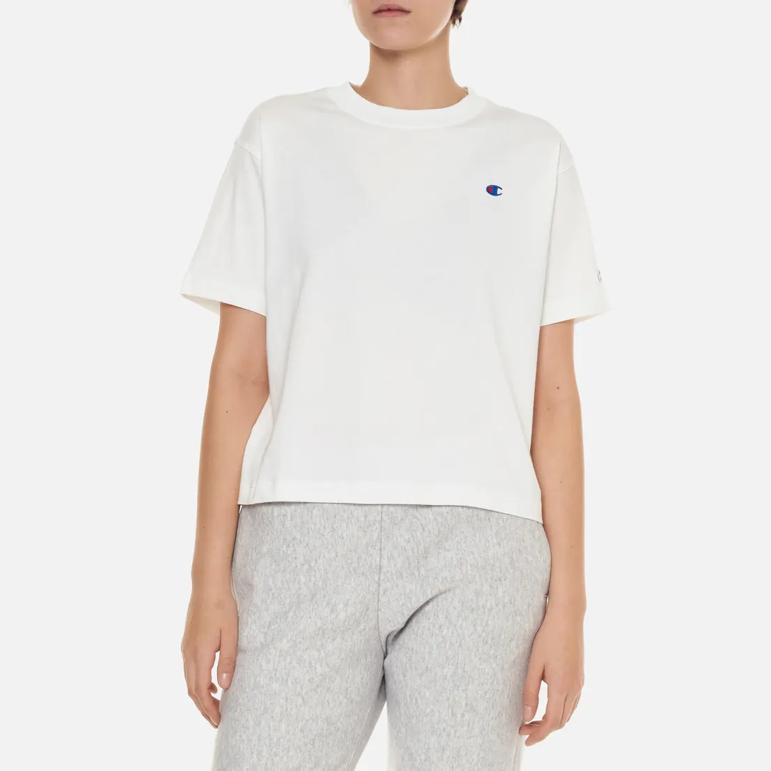 Champion Reverse Weave Женская футболка C Logo Cropped Custom Fit